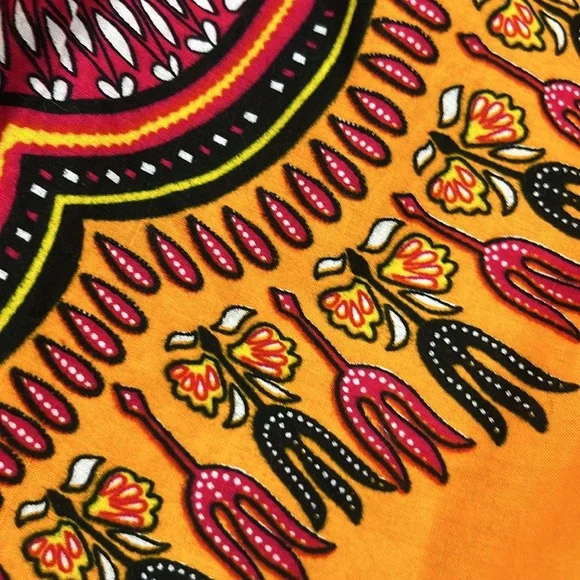 SB FASHION Dashiki African Ethnic Print Cotton Elastic Waist Self Tie Maxi M-O/S - Picture 10 of 16